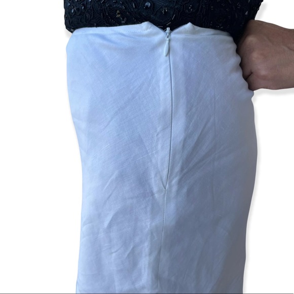 White Maxi Skirt with Embroidered Flower - Picture 2 of 4